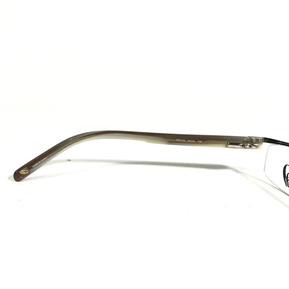 Nine West Eyeglasses Frames NW416 0CU2 Brown Rectangular Half Rim 51-18-130